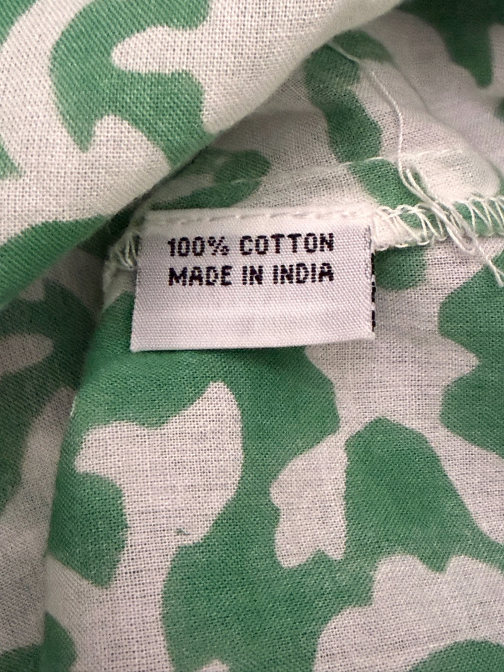 Roller Rabbit Green White and Navy Patterned Cotton Kurta Tunic M - Picture 8 of 8